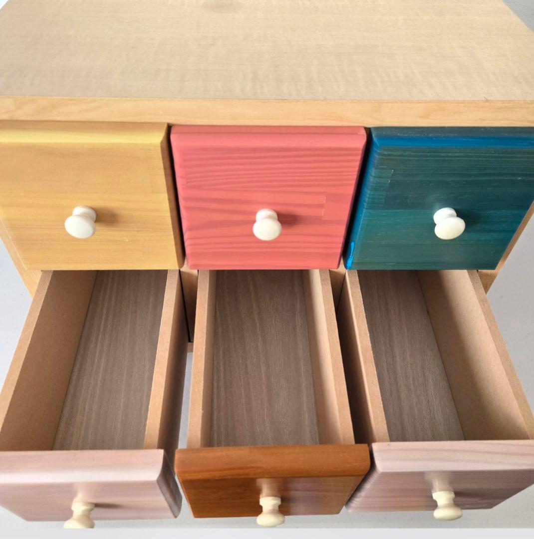 ウッドチェスト　カラフル　木製　引き出し　小物入れ　ポップ　ナチュラル　北欧風