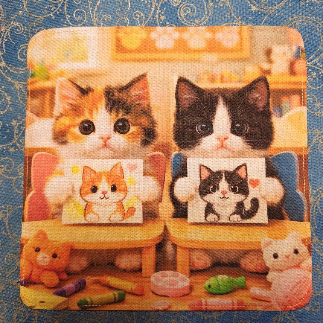 ご確認用　*yufu*　ハンカチ　ねこちゃん柄2/22