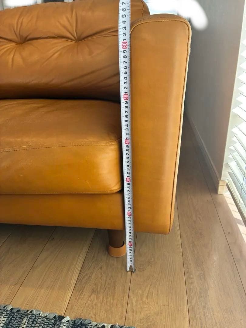 本革レザーソファ　キャメル　ブラウン