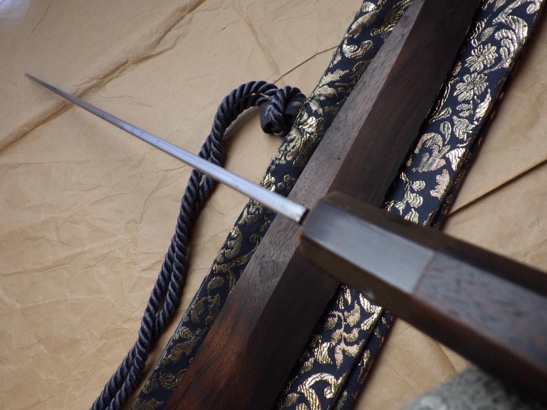 本焼/伯鳳宗良作★柳刃刺身包丁刃渡り尺1寸★水牛八角柄★