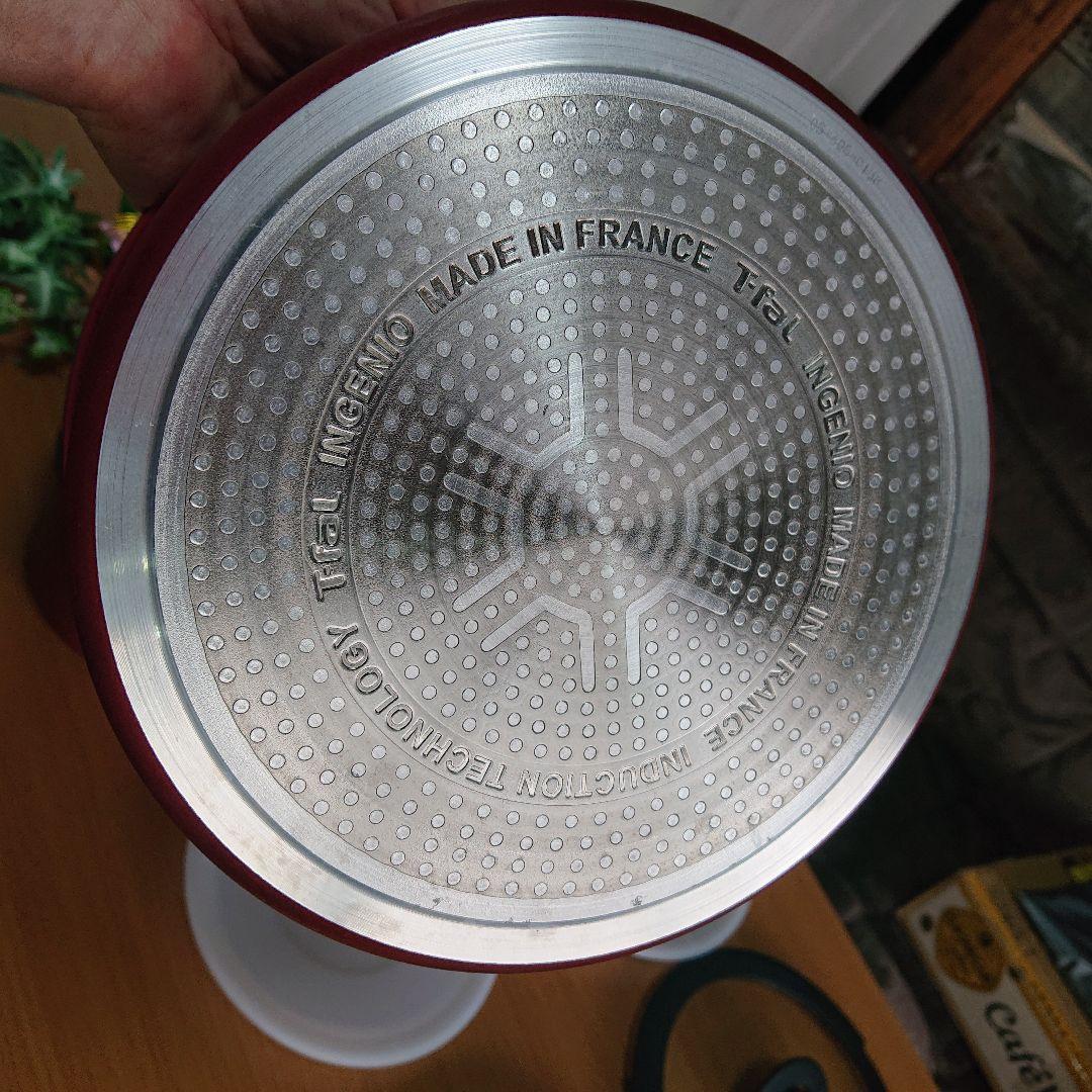 美品【T-FAL】インジニオ・ネオ、レッド、鍋２個セット、取っ手付き