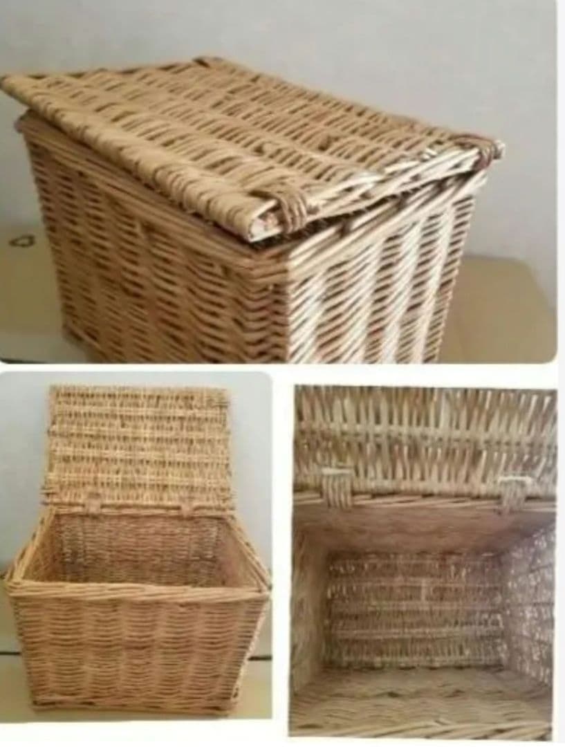 蓋付きバスケット大小/持ち手付きかご