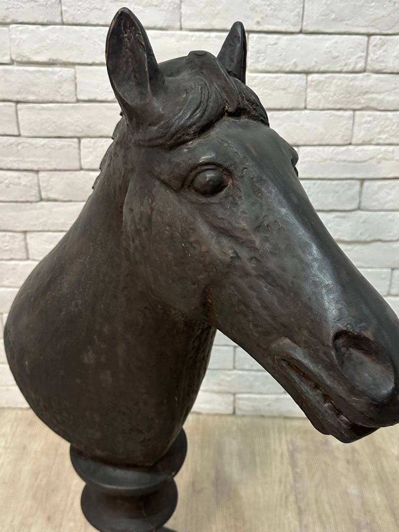 【東京都23区配送無料】定価18万　H87cm チェスナイト　置物 ホース　馬