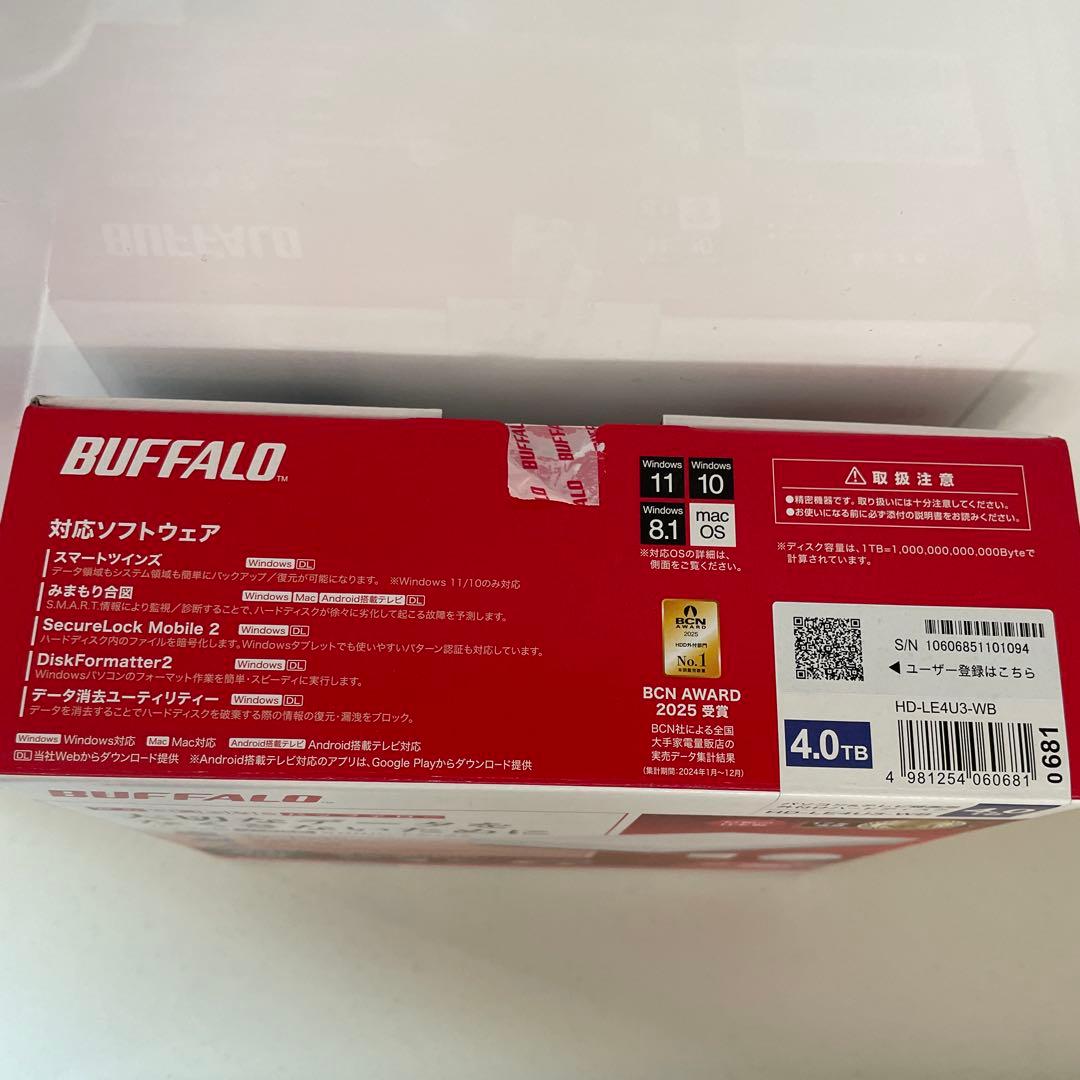 BUFFALO HD-LE4U3-WB 4TB 外付けハードディスク