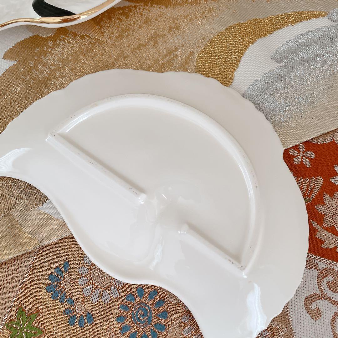 箱入り 鶴彫 銘々皿揃 5枚セット 鶴型 扇型 金彩 小皿 縁起物 正月