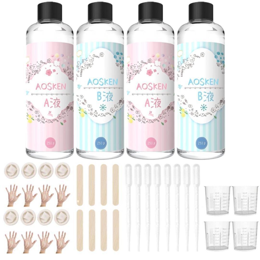 しらたま★レジン液★大容量★セット★AB液エポキシ樹脂★1000g★詰替用