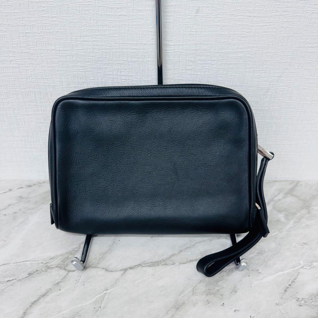 ✨GUCCI✨グッチ✨ロゴプレート✨レザー✨ブラック✨クラッチバッグ✨