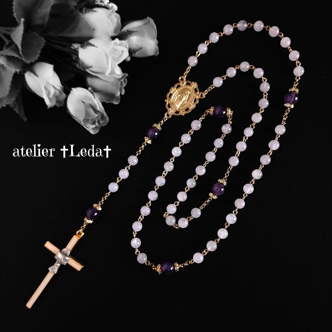 ☆ローズクォーツ＆アメジスト ロザリオ☆~Rose Q. & Amethyst~
