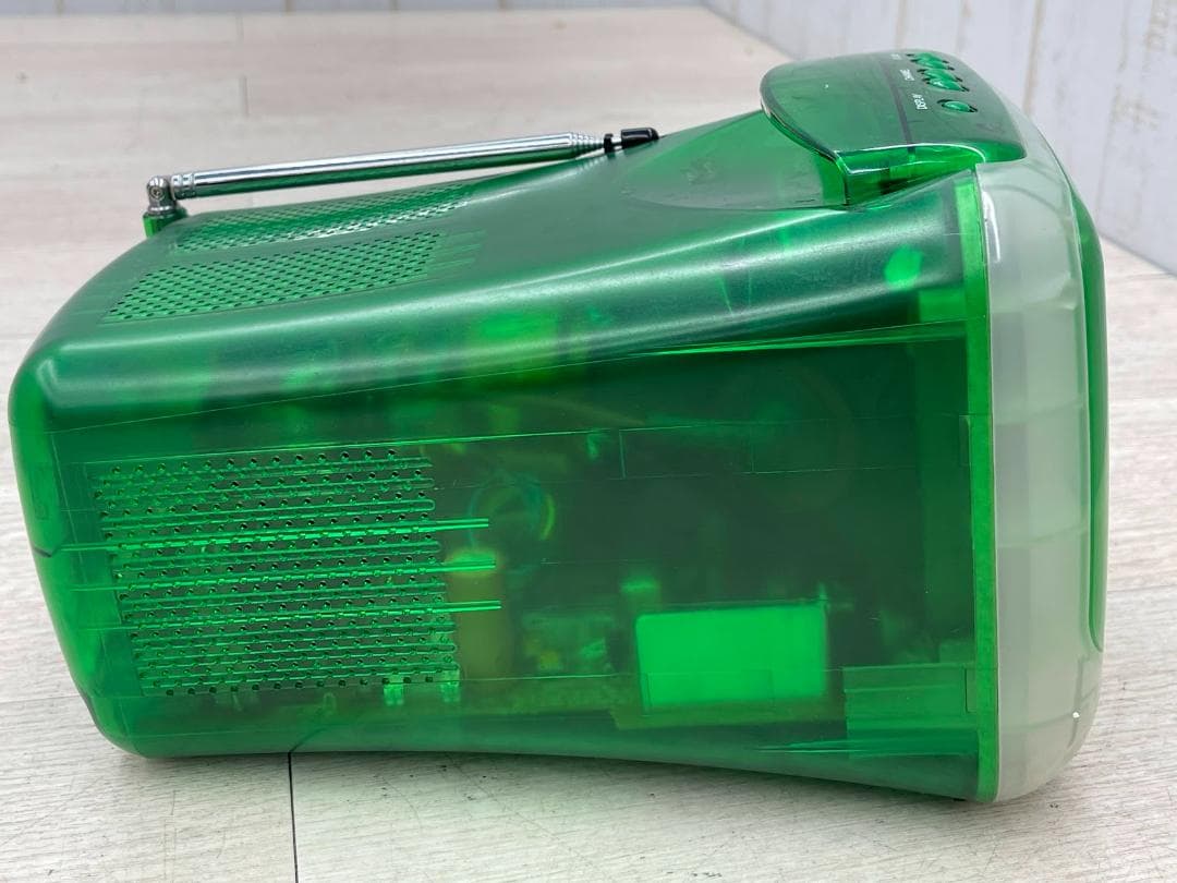 日立 ポータブルカラーTV C6-SK1 グリーン スケルトン 通電確認のみ