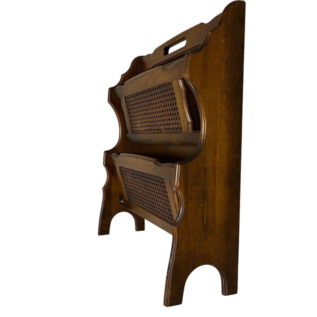 良品　カリモク マガジンラック 昭和レトロ