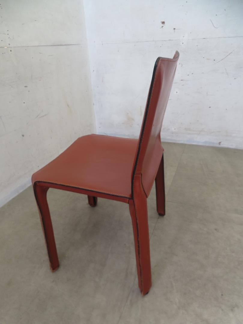 美品■Cassina■総革■412 Cab■キャブ アームレスチェア■30.8万