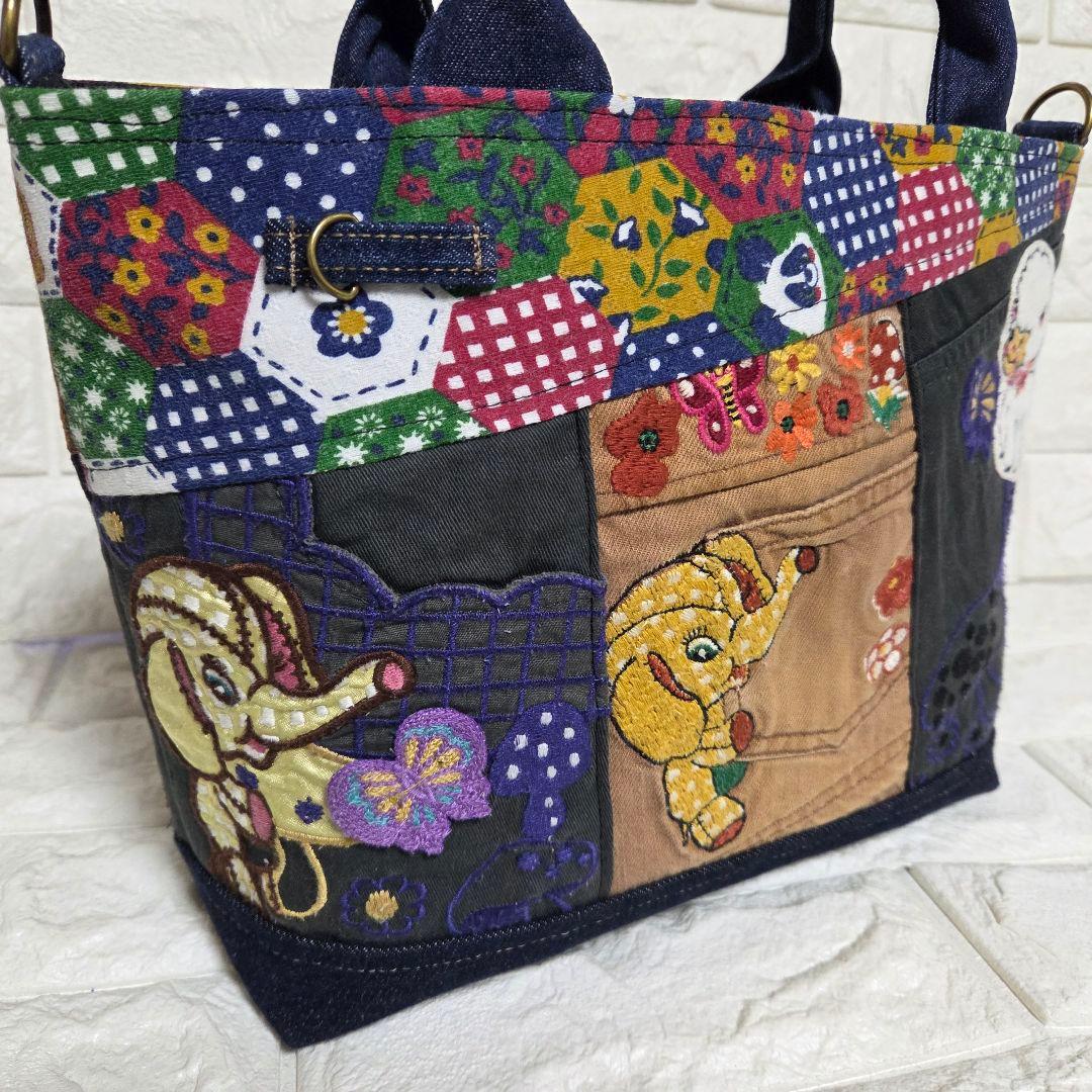 【SA様☘️専用】928 デニム＊リメイク＊刺繍＊バッグ＊トートバッグ