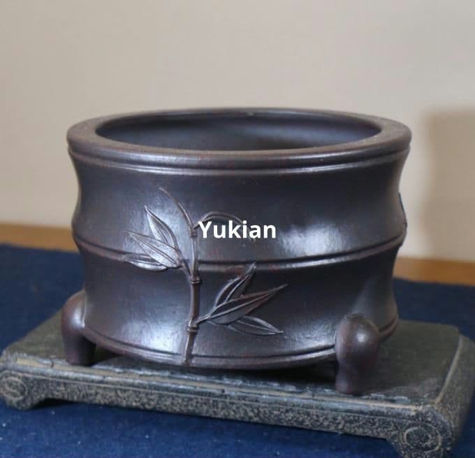 紫砂鉢 無孔 銅銭草碗 蓮華盆 水洗 植木鉢 小品盆栽鉢 大品盆栽鉢