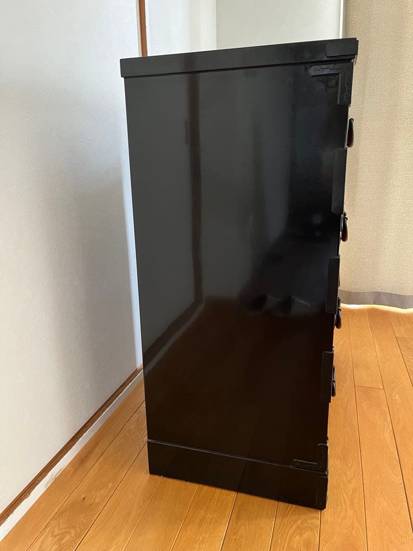 岩谷堂箪笥　赤黒呂塗 藤原塗 南部鉄金具 みちのく型 整理タンス　鍵付き　小箪笥