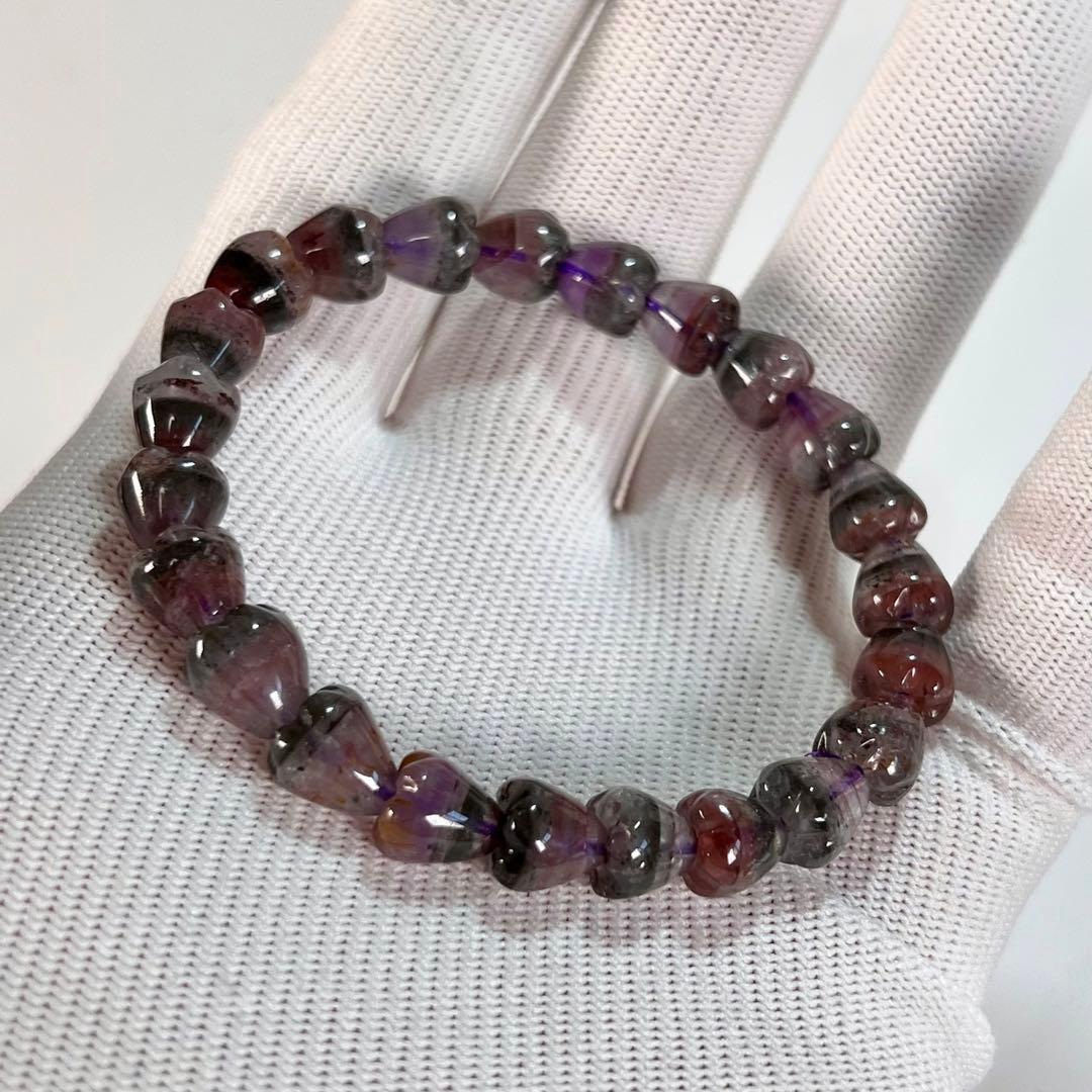 高品質　カナダ産　いちご型　オーラライト23ブレスレット　6