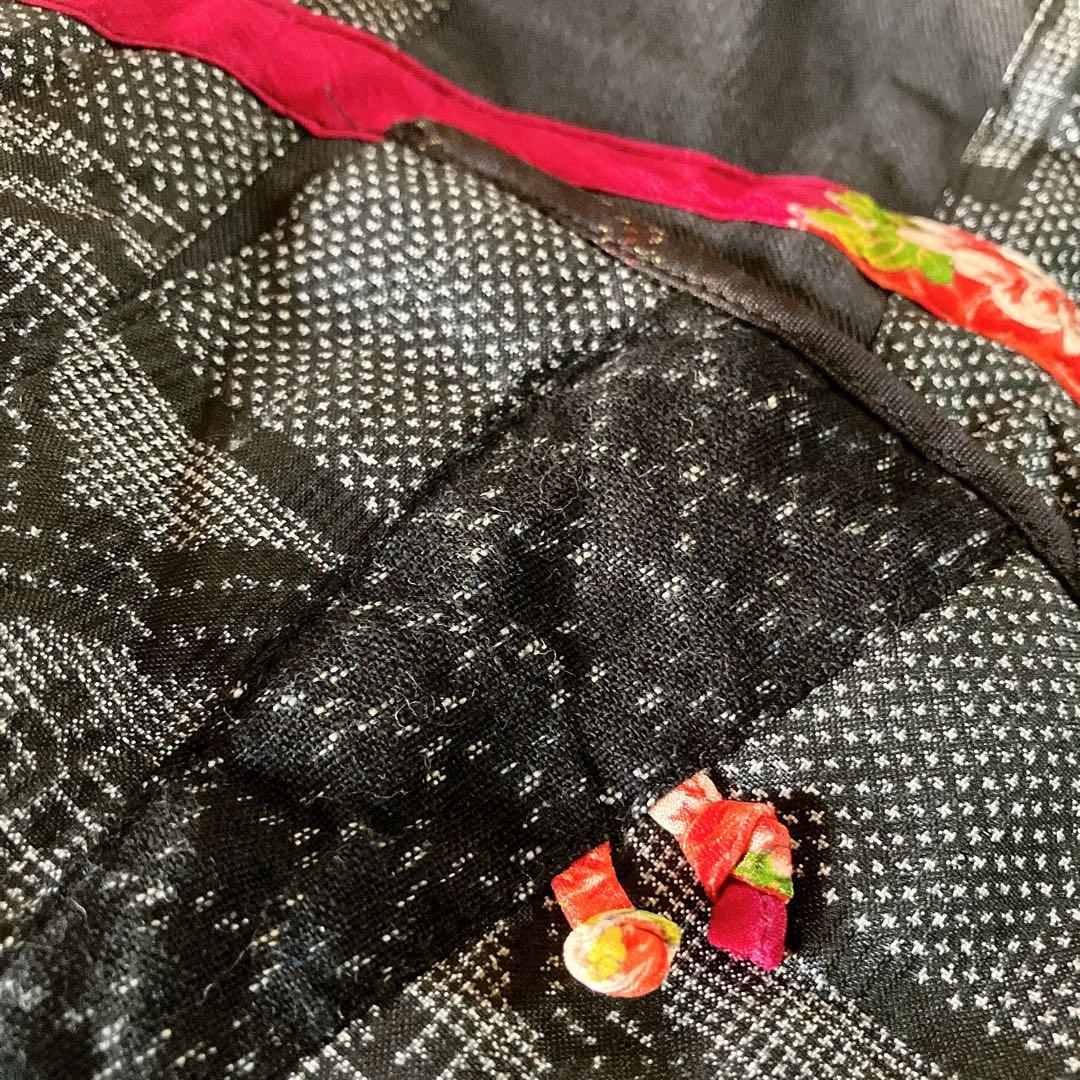 【高級】ショルダーバッグ　古布リメイク　藍染　パッチワーク　一点物　着物リメイク