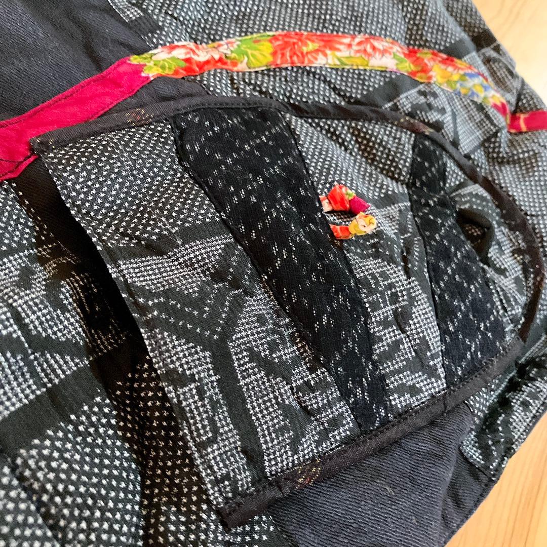 【高級】ショルダーバッグ　古布リメイク　藍染　パッチワーク　一点物　着物リメイク