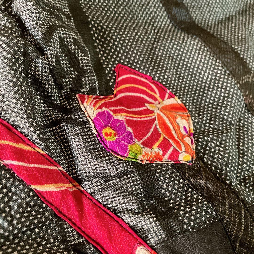 【高級】ショルダーバッグ　古布リメイク　藍染　パッチワーク　一点物　着物リメイク