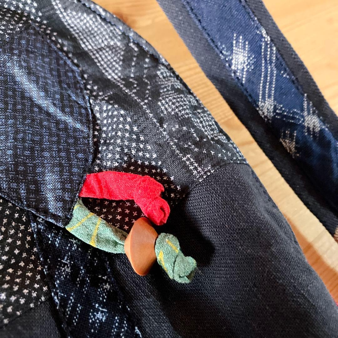 【高級】ショルダーバッグ　古布リメイク　藍染　パッチワーク　一点物　着物リメイク