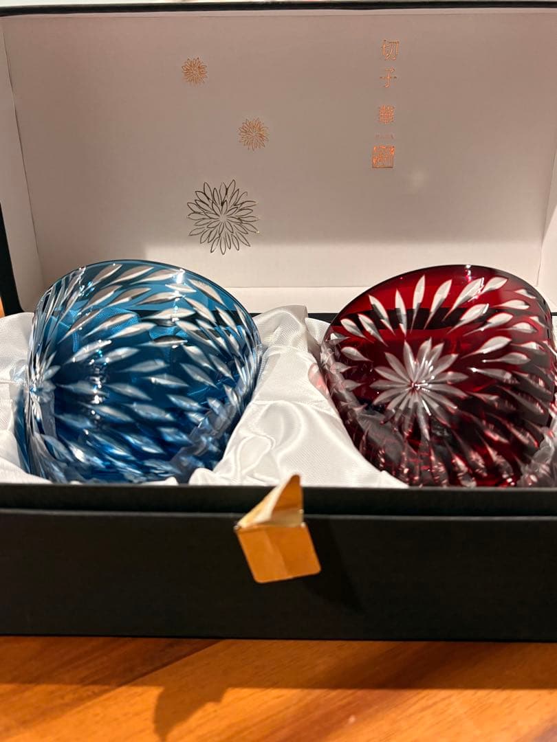 切子グラス　切子ガラス　ペアグラス　江戸切子　未使用品　2点セット