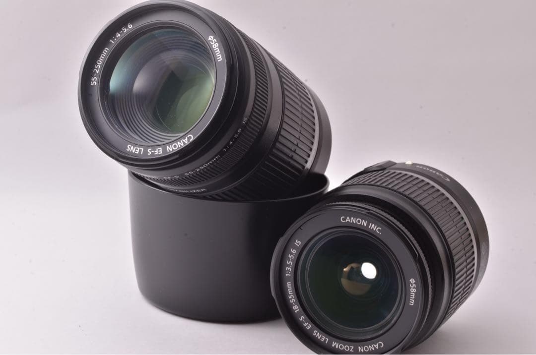 【Wレンズ付き】Canon　一眼レフカメラ　キャノン　KissX2　デジイチ