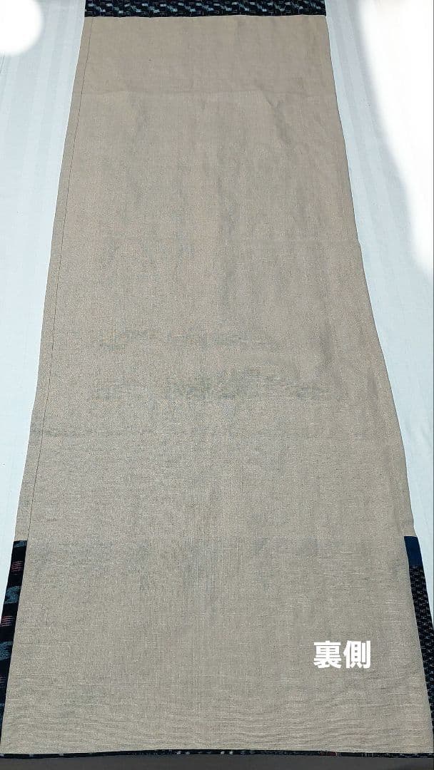 鬼の絵のタペストリー　手描き　パッチワーク　古布　手作り