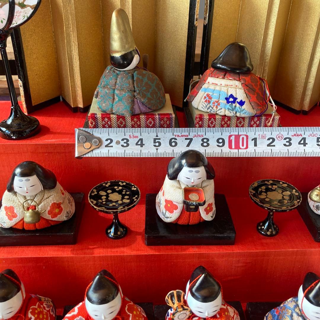アンティーク　小さな木目込み雛人形　五段飾り