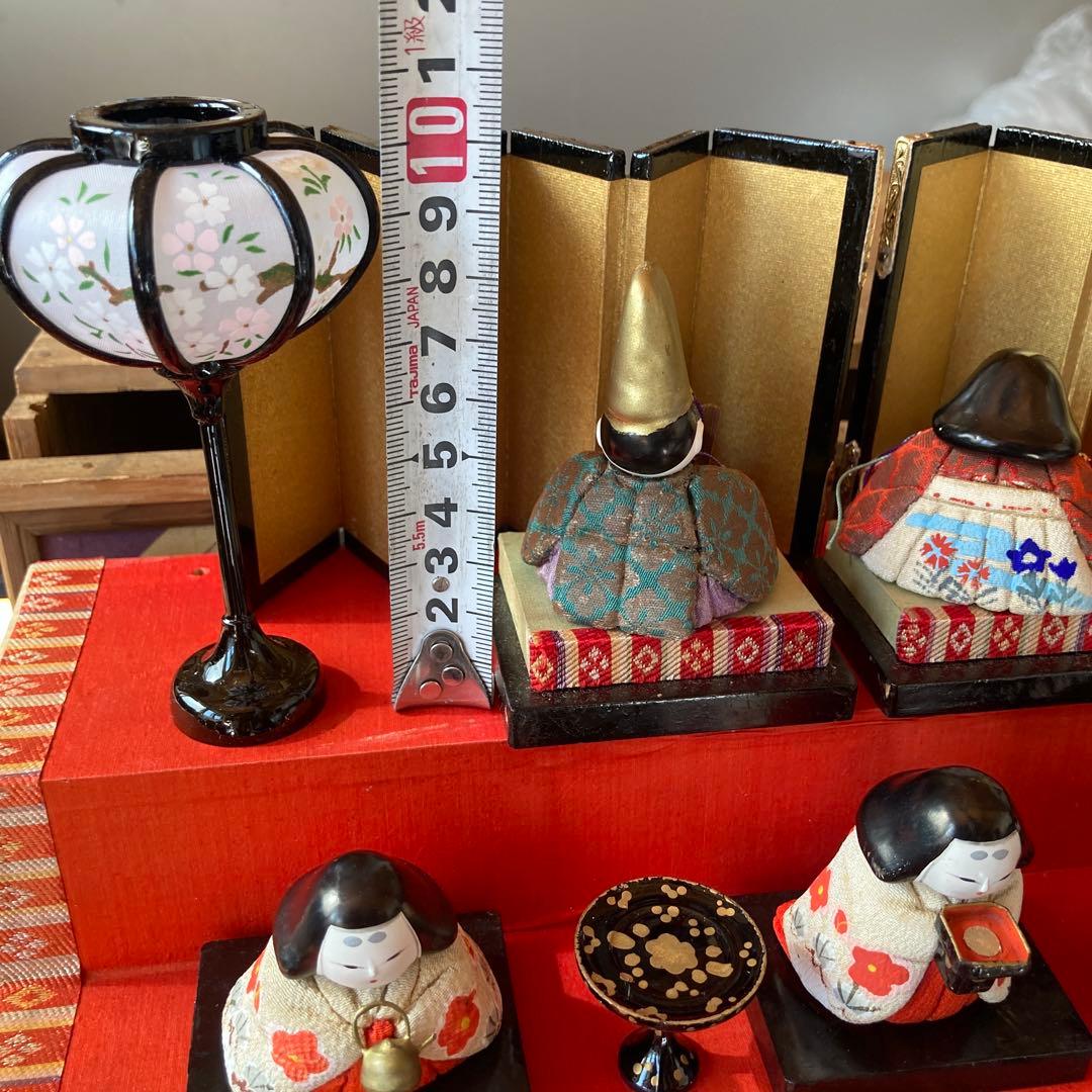 アンティーク　小さな木目込み雛人形　五段飾り