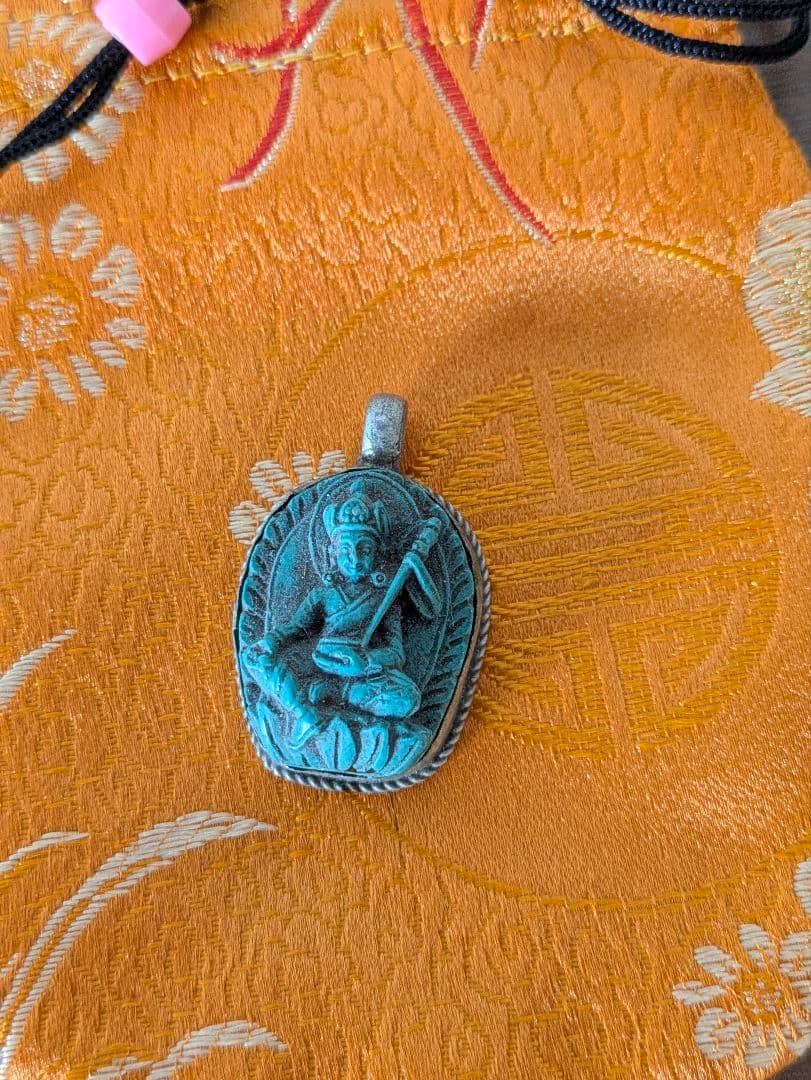 【希少】インド・シッキム入手 文殊菩薩　ペンダント 知恵の守護神