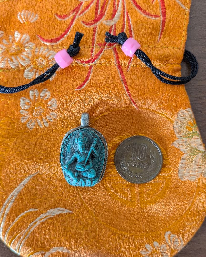 【希少】インド・シッキム入手 文殊菩薩　ペンダント 知恵の守護神