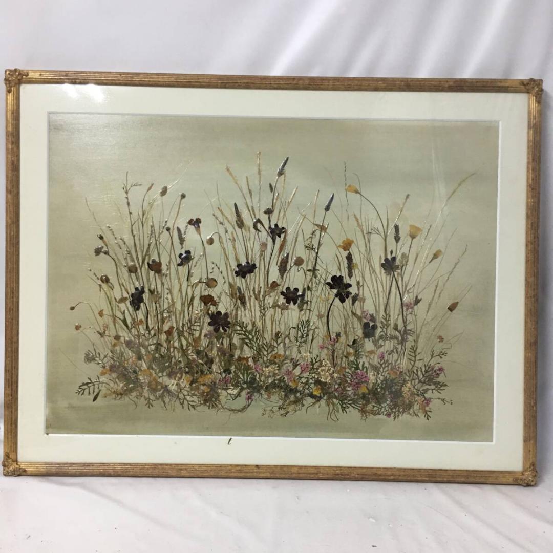 アンティーク 額縁 アートフラワー 押花 まとめて5点 デッサン