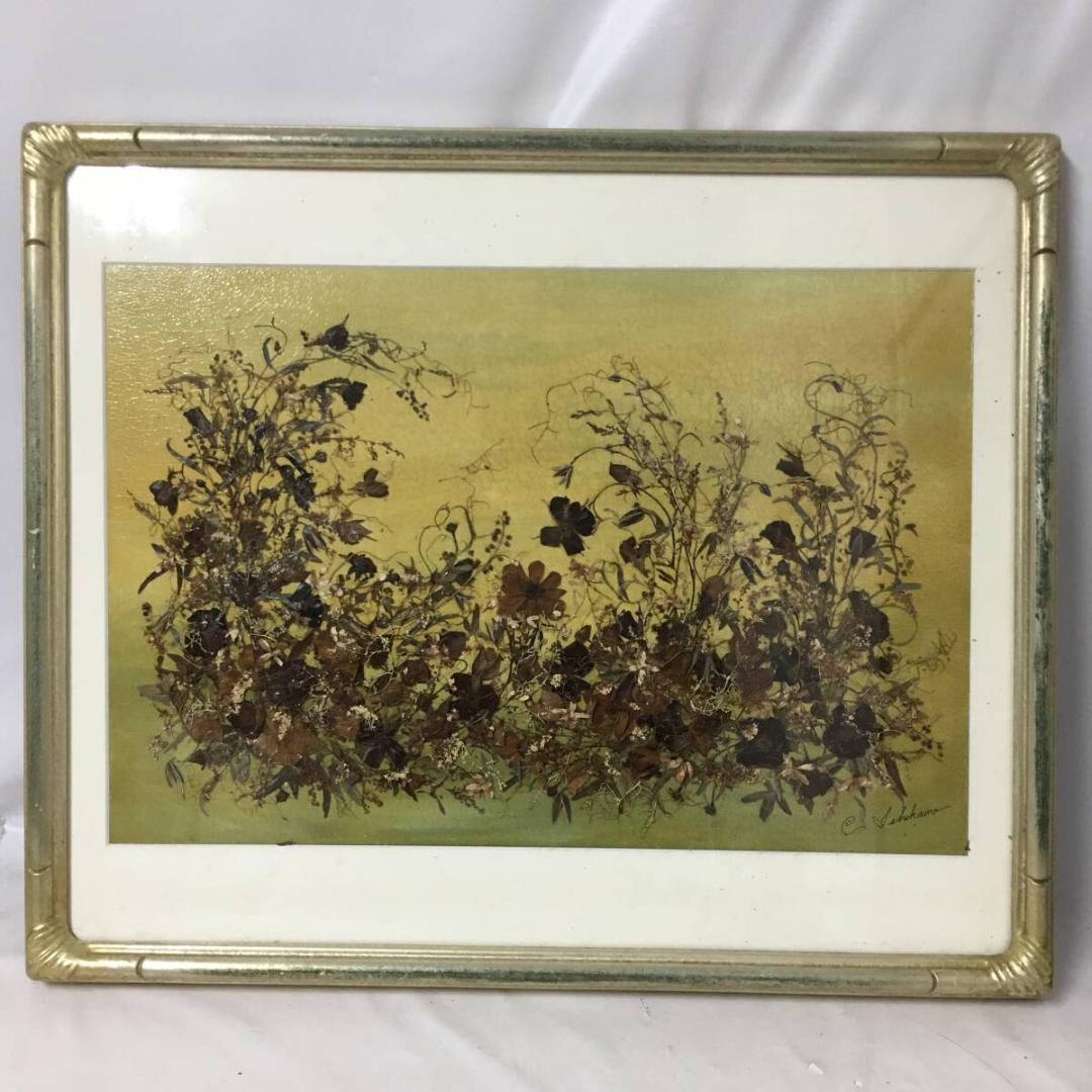 アンティーク 額縁 アートフラワー 押花 まとめて5点 デッサン
