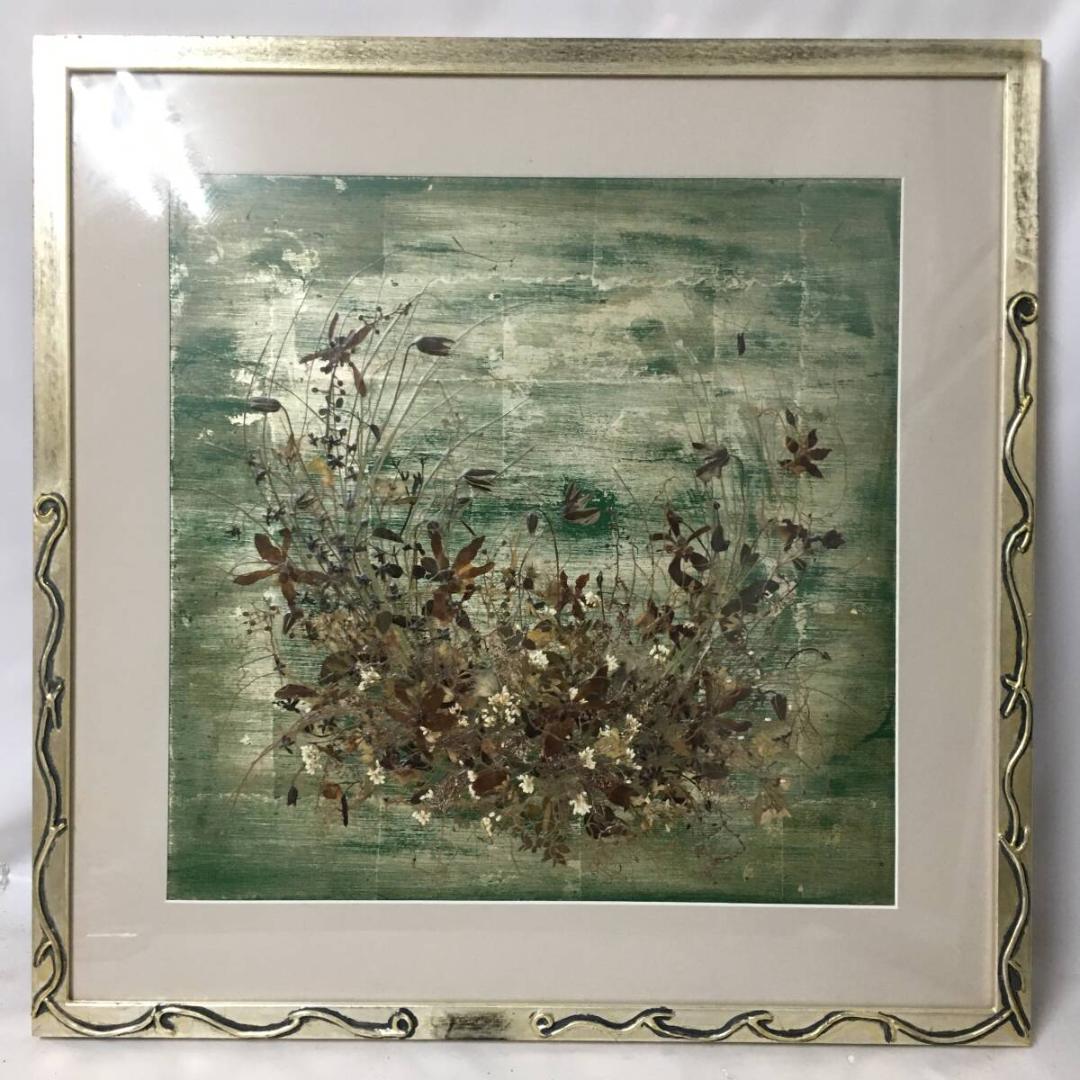 アンティーク 額縁 アートフラワー 押花 まとめて5点 デッサン