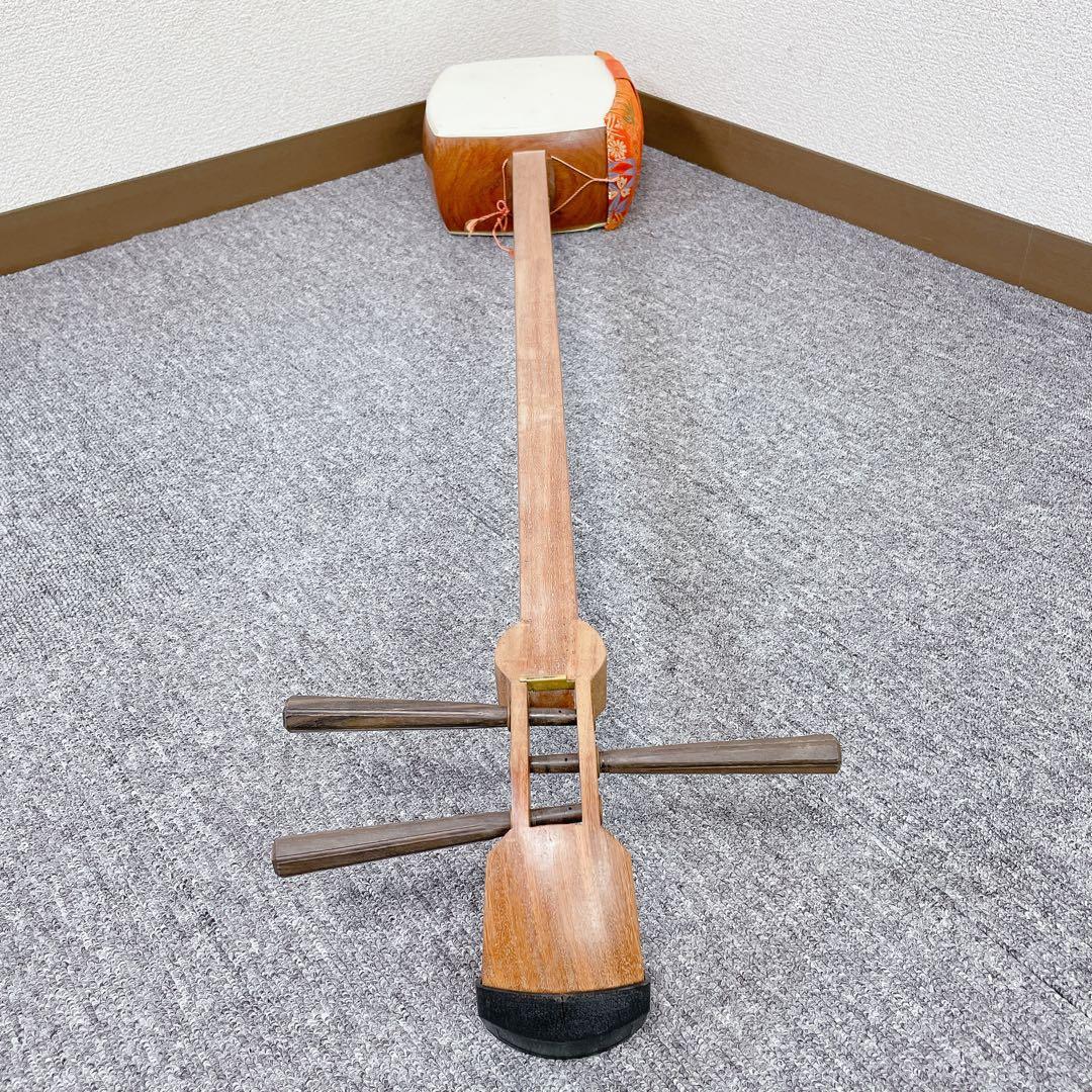 三味線 細棹 花梨 平溝 丸打胴 付属品多数