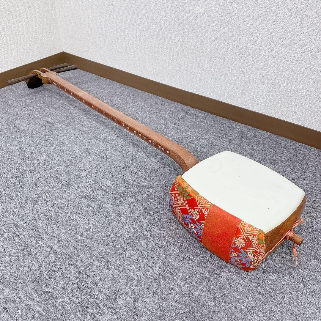 三味線 細棹 花梨 平溝 丸打胴 付属品多数