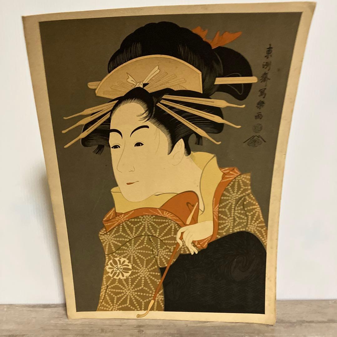 3F 【希少】東洲斎写楽 浮世絵 役者絵 2枚セット複製画 江戸 和モダン