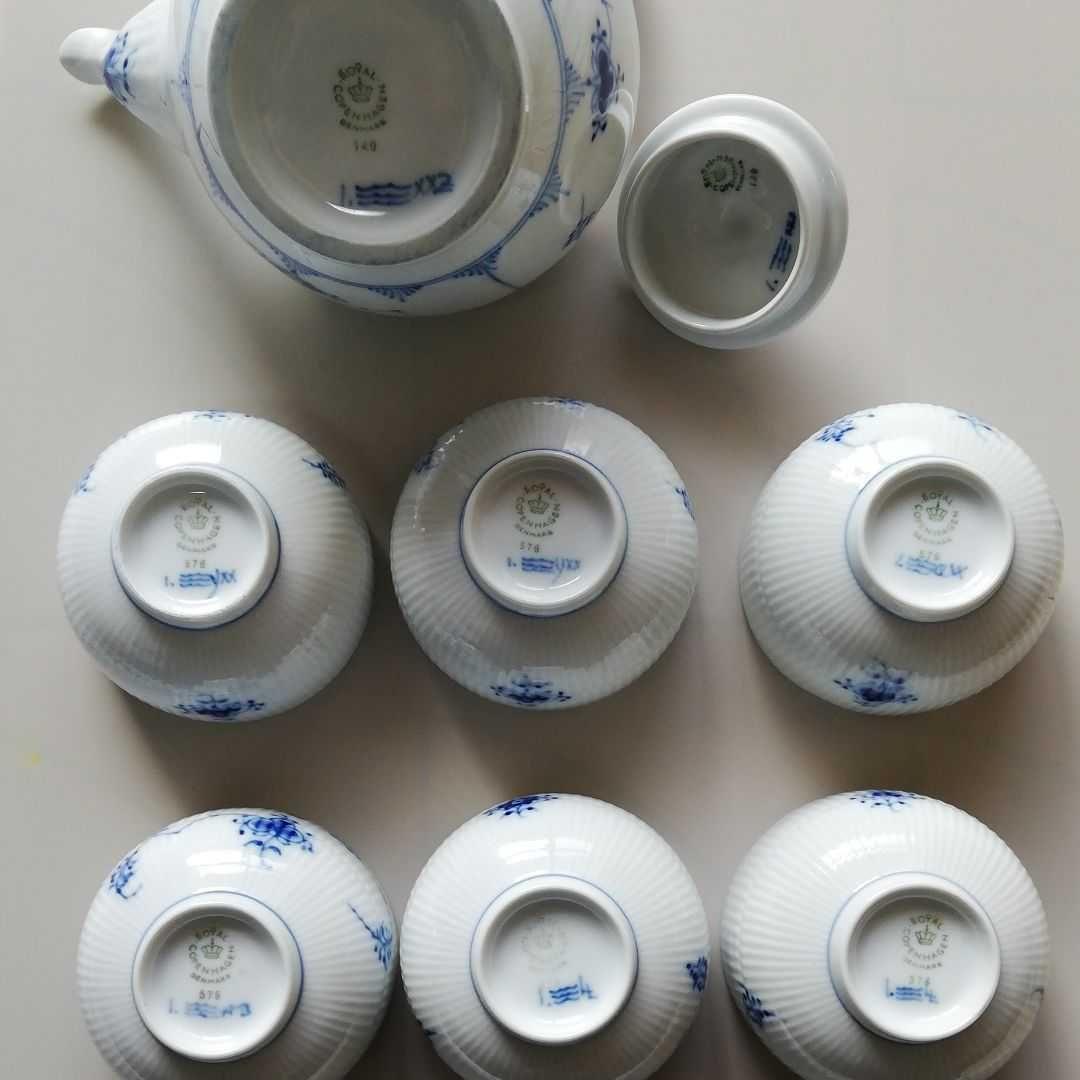 未使用品♥ロイヤルコペンハーゲン急須＆湯呑6客セット