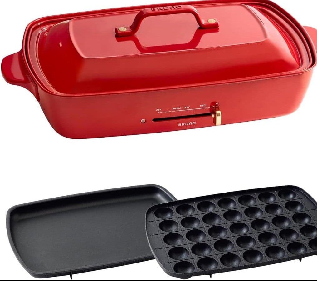 【新品】BRUNO ホットプレート グランデサイズ　赤 レッド