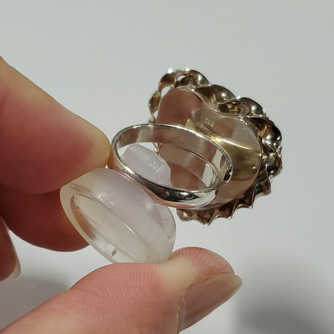 魅力的な模様　ラリマー　 ハートリング S925 フリーサイズ