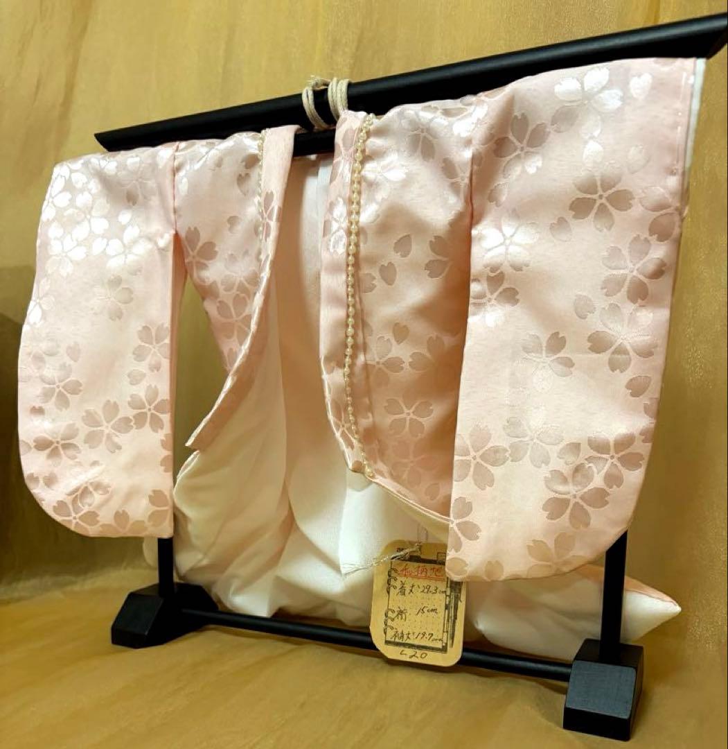 薄ピンク和柄ミニ和装（ミニ着物）