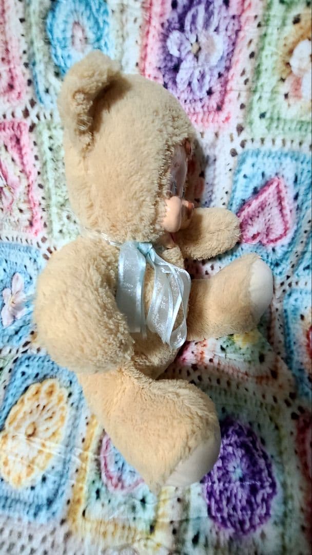 ヴィンテージ風 ハンドメイド クマのぬいぐるみ 約35cm