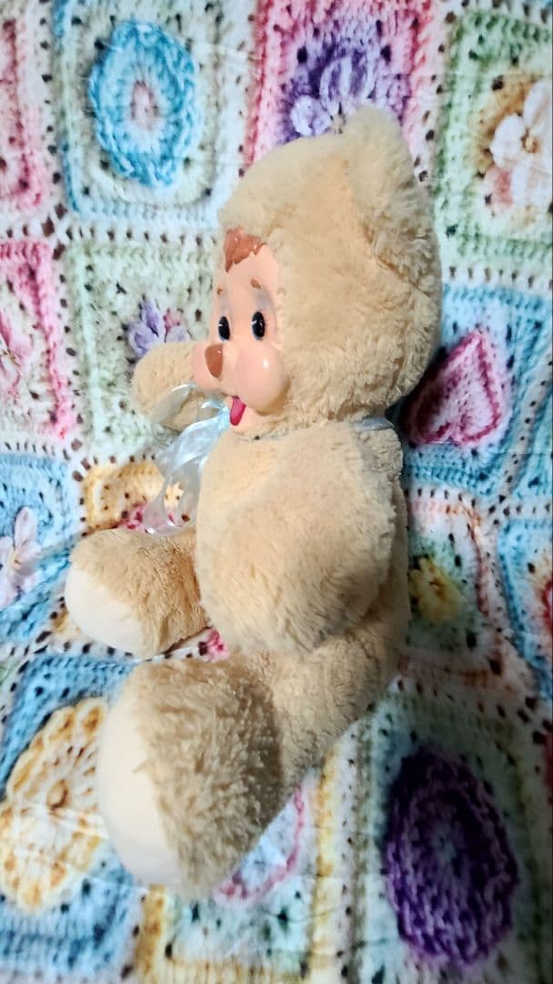 ヴィンテージ風 ハンドメイド クマのぬいぐるみ 約35cm