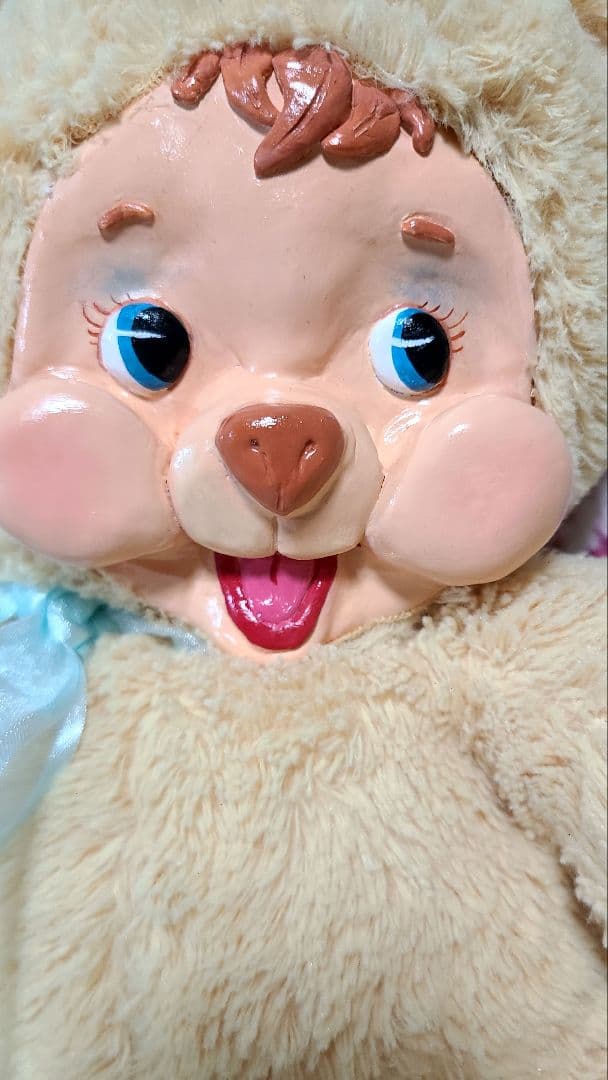 ヴィンテージ風 ハンドメイド クマのぬいぐるみ 約35cm