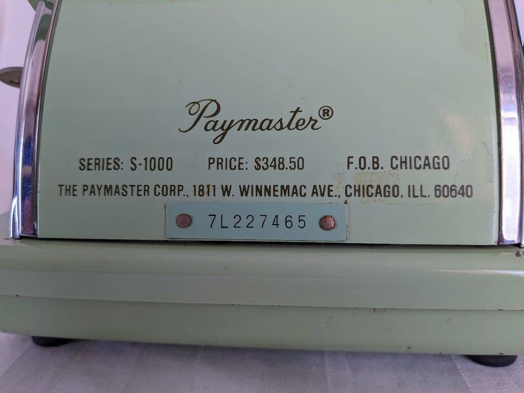 USAビンテージ　PAYMASTER S-1000　小切手プリンター
