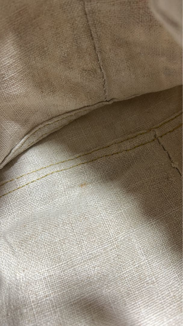 ビンテージクロス刺繍入りリネン巾着袋と小物入れ