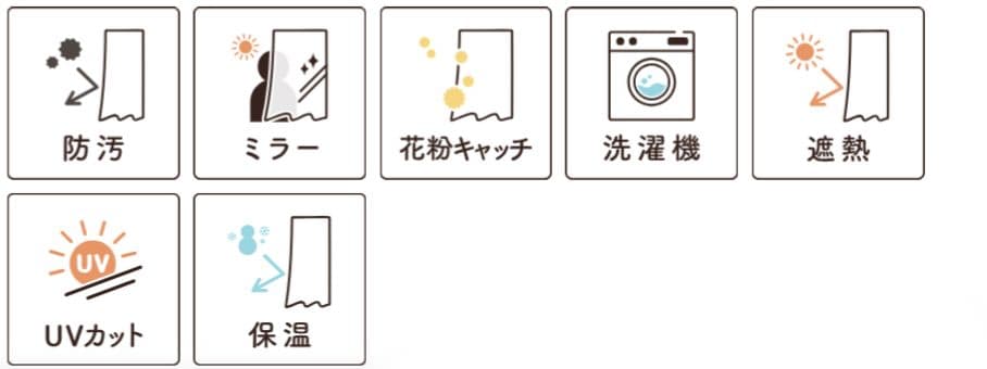 新品未使用　高機能カーテン　３セット　花粉　100×100cm　80×100cm
