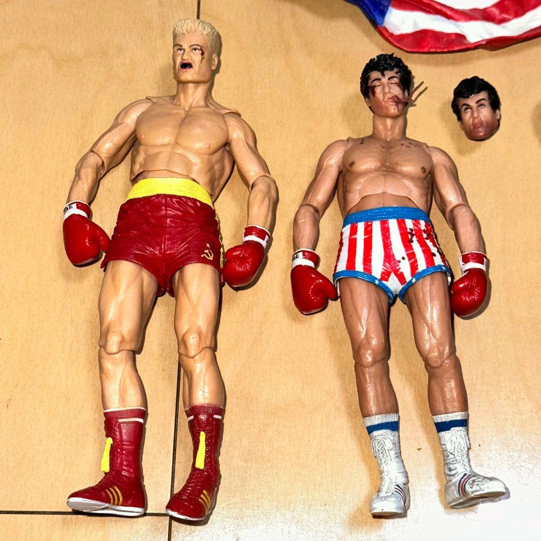 [G4002]ロッキー4 アクションフィギュア　アポロ・クリード　イワン・ドラゴ