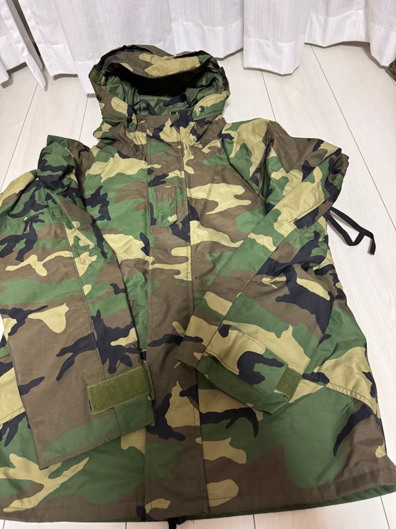 迷彩　米国　雨具　上下セット　ウッドランド　米国軍使用　カモフラージュ