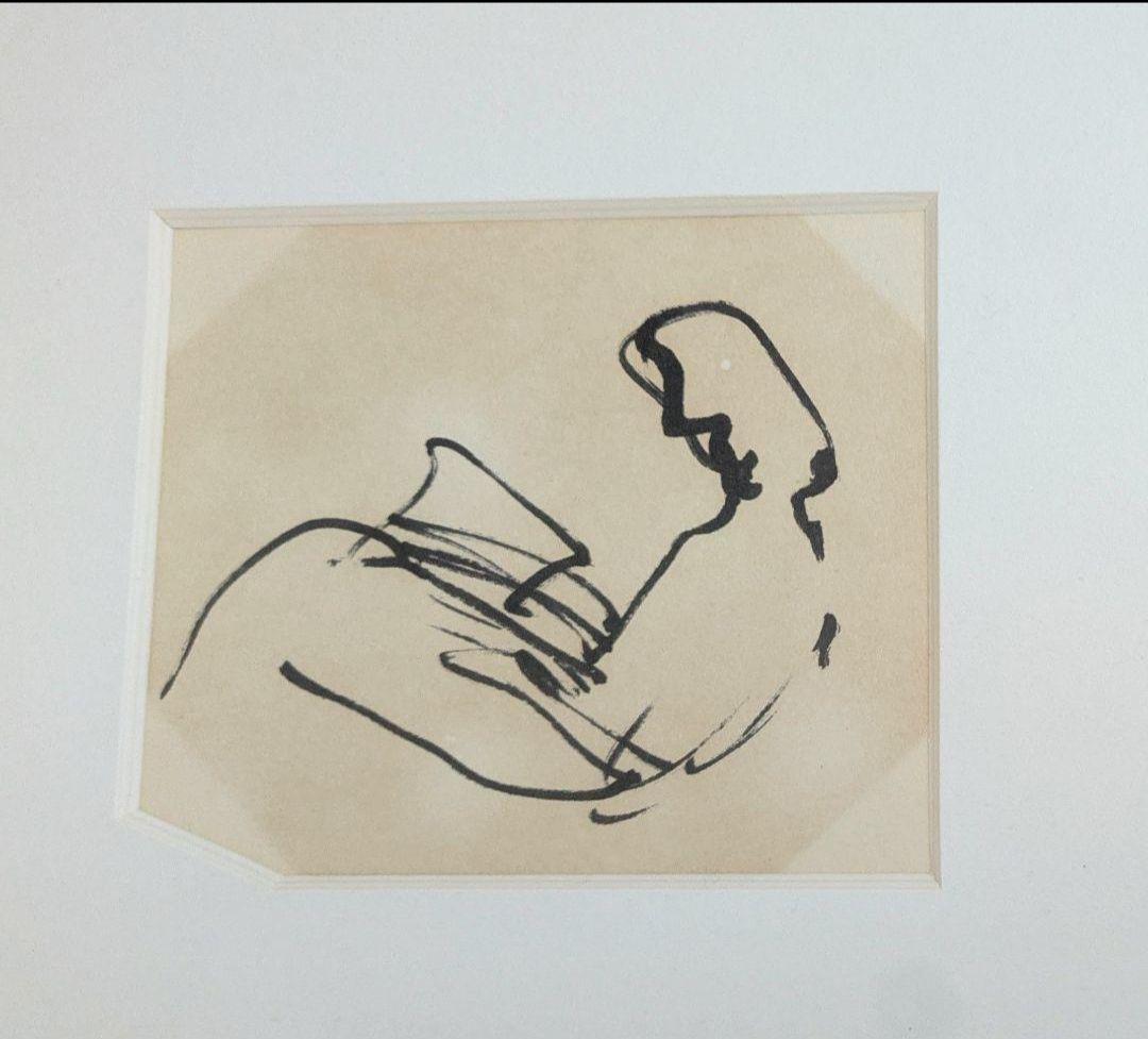 野見山暁治 絵画 デッサン 洋画 ペン画 直筆サイン 額縁