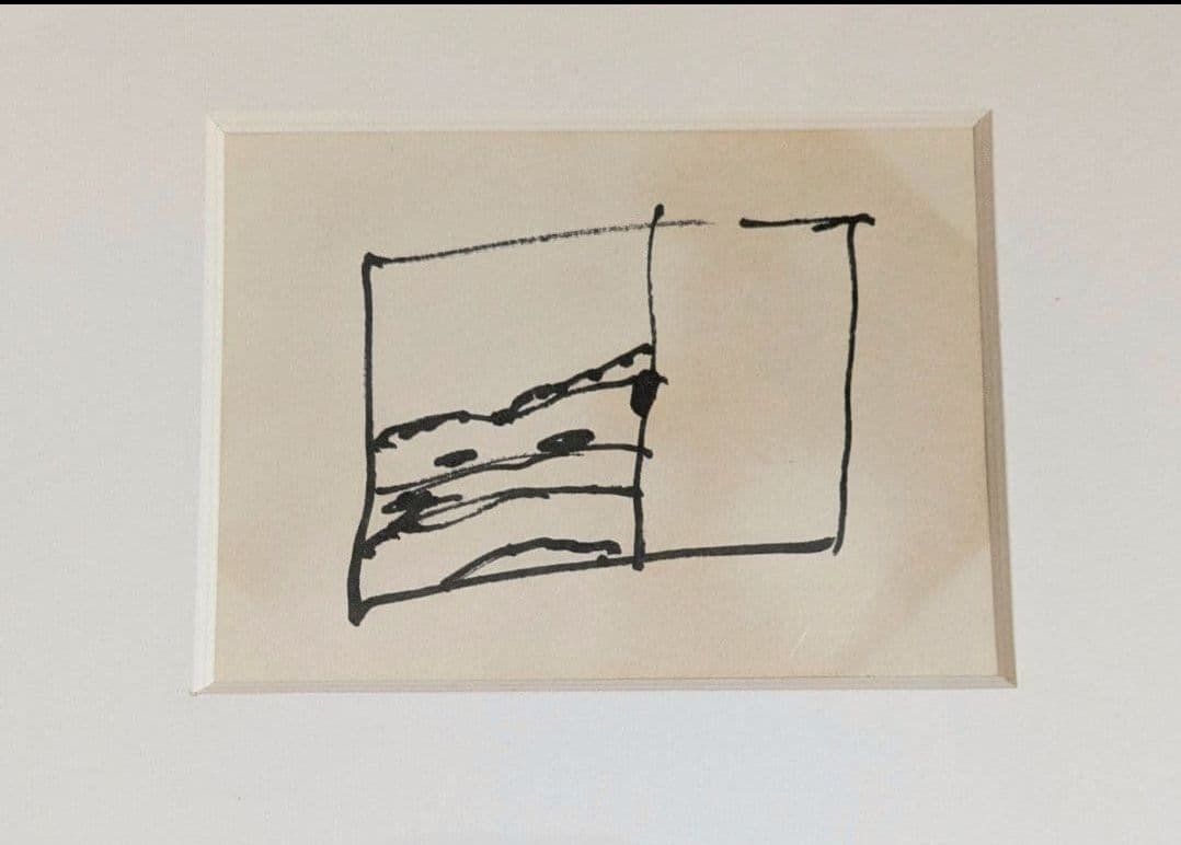 野見山暁治 絵画 デッサン 洋画 ペン画 直筆サイン 額縁